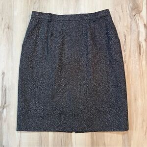 PENDELTON Wool Knee Length Pencil Skirt Black White Women's 14 USA Vingtage 90's